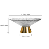 large textured glass gold base fruit bowl size chart