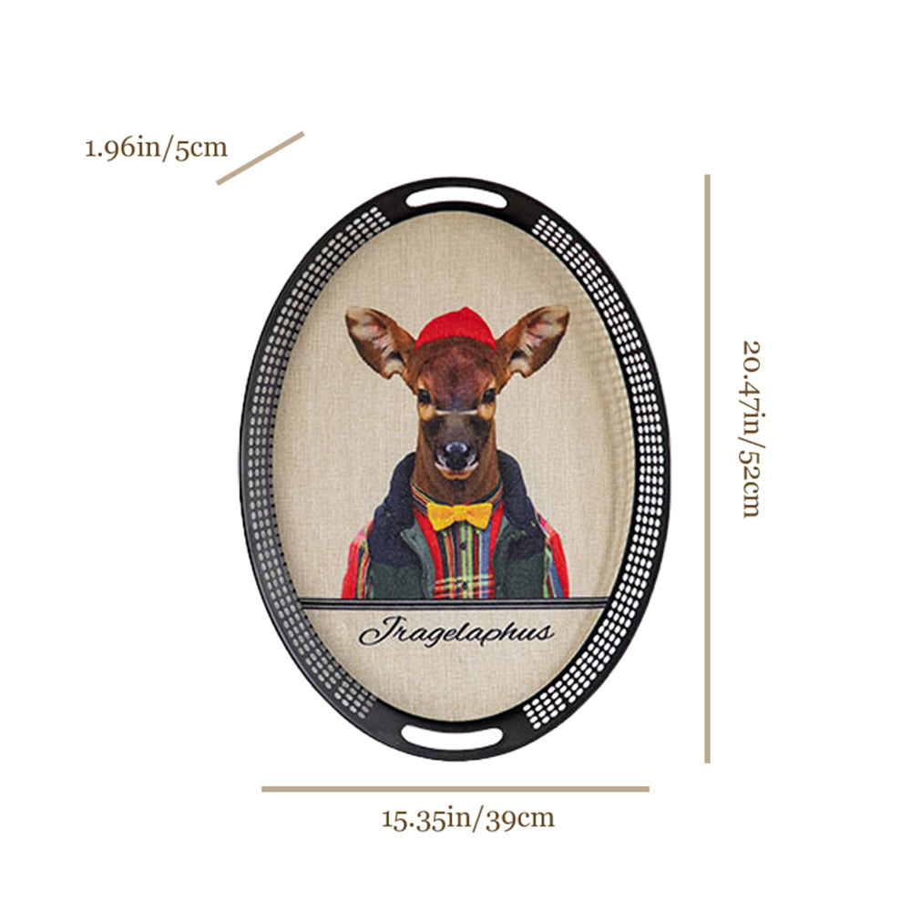 large vintage black oval serving tray with handles size chart