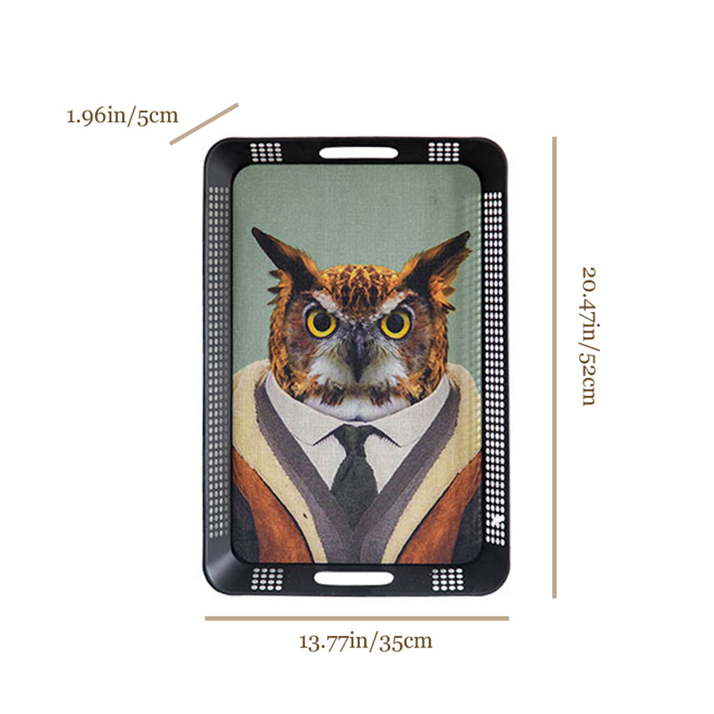 large vintage black rectangular serving tray with handles size chart