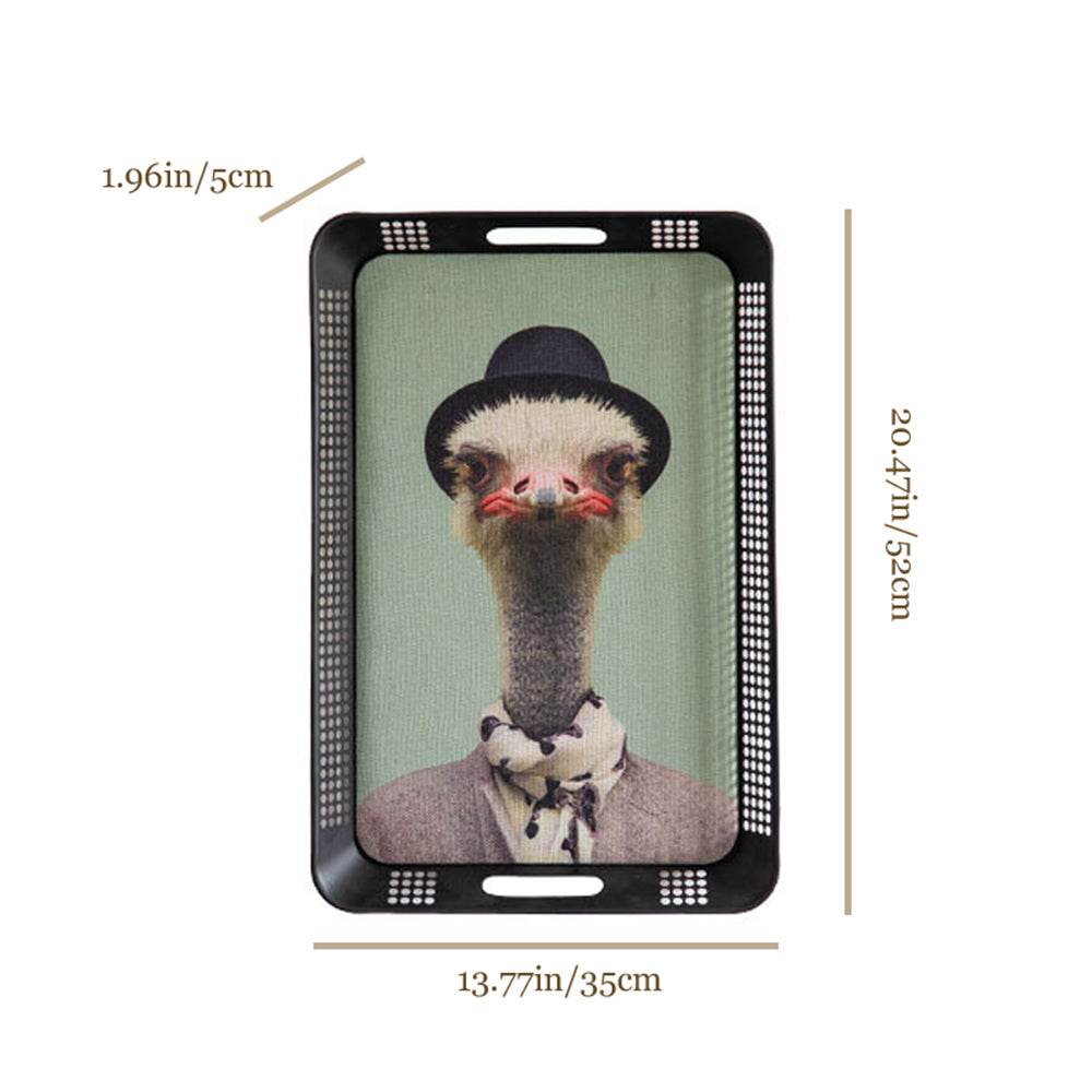 large vintage black rectangular serving tray with handles size chart