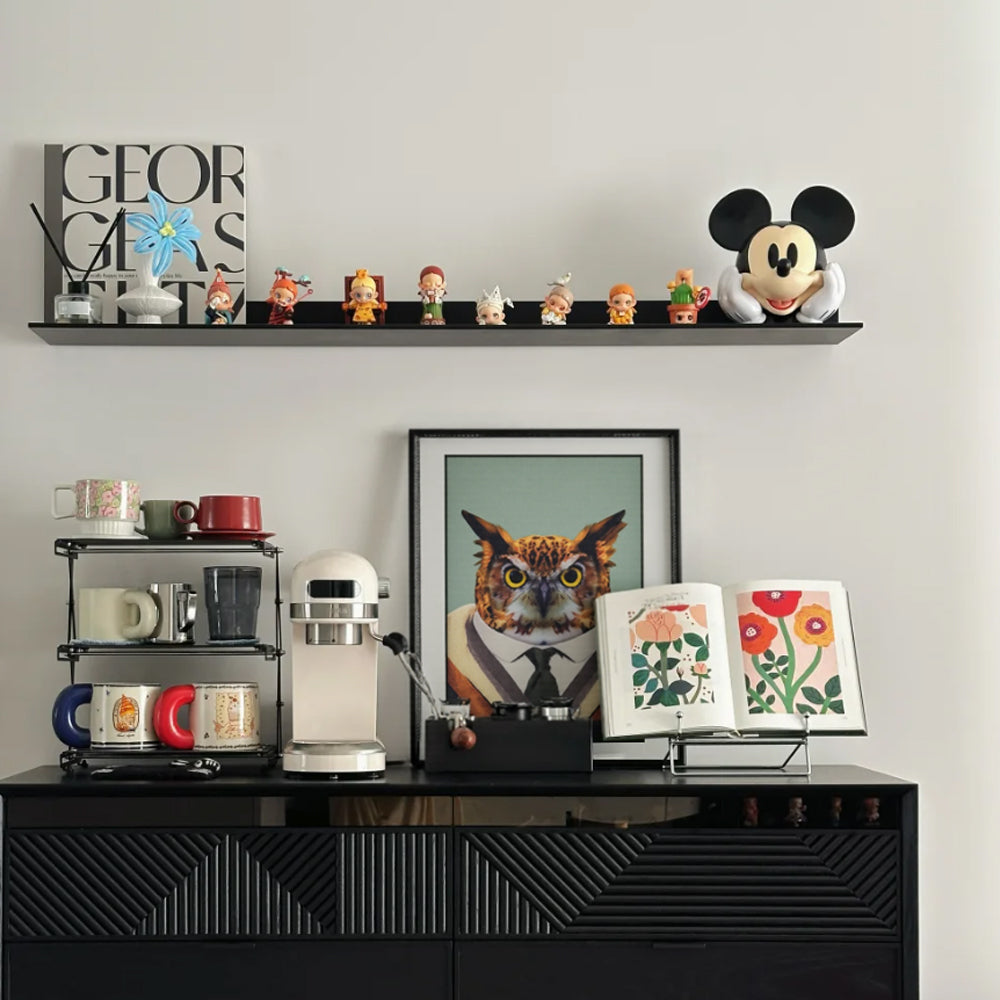 large vintage black serving tray with handles decorative piece