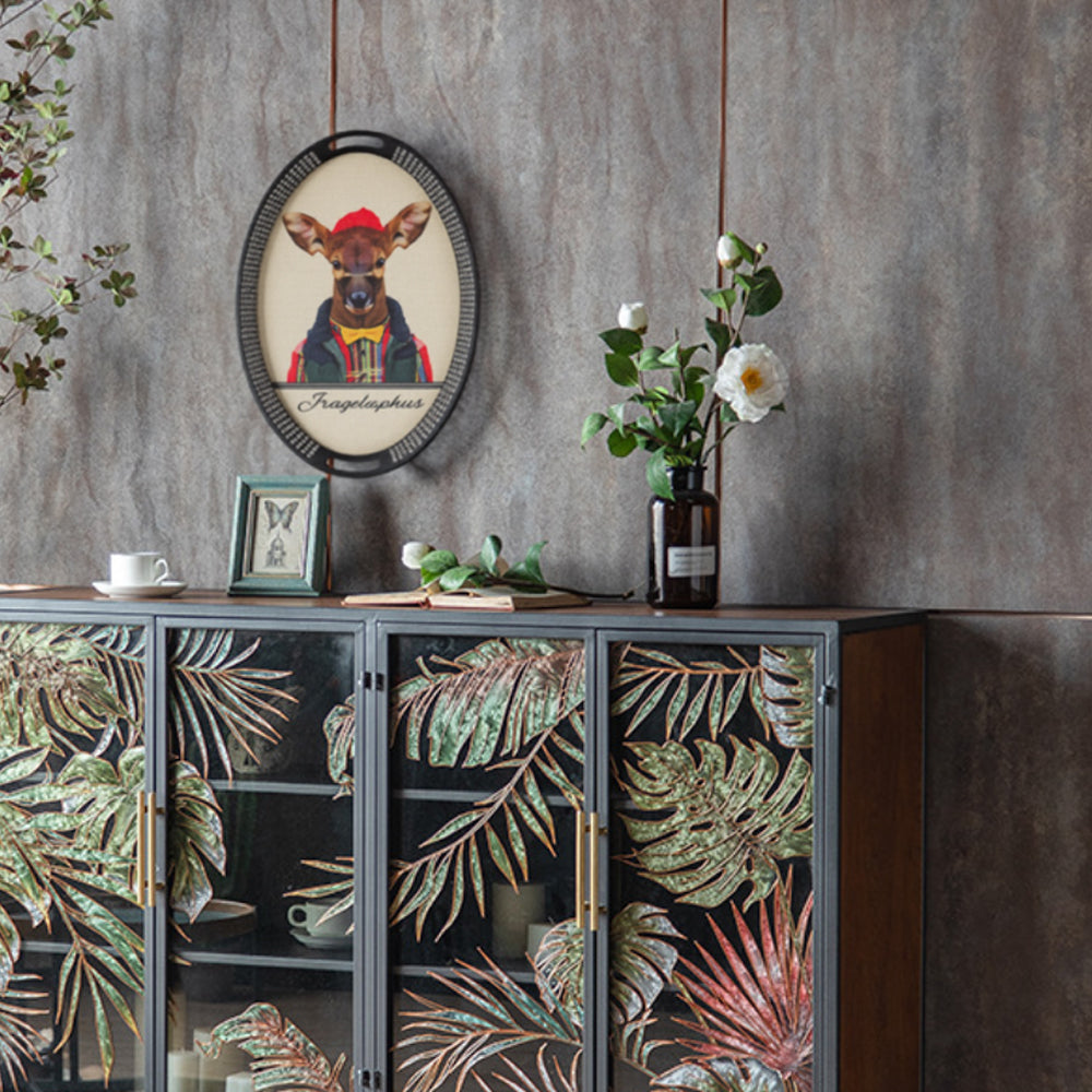 large vintage black serving tray with handles decorative piece wall hanging