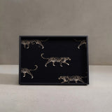leopard print leather tray 