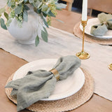 linen napkin on the wooden dining table