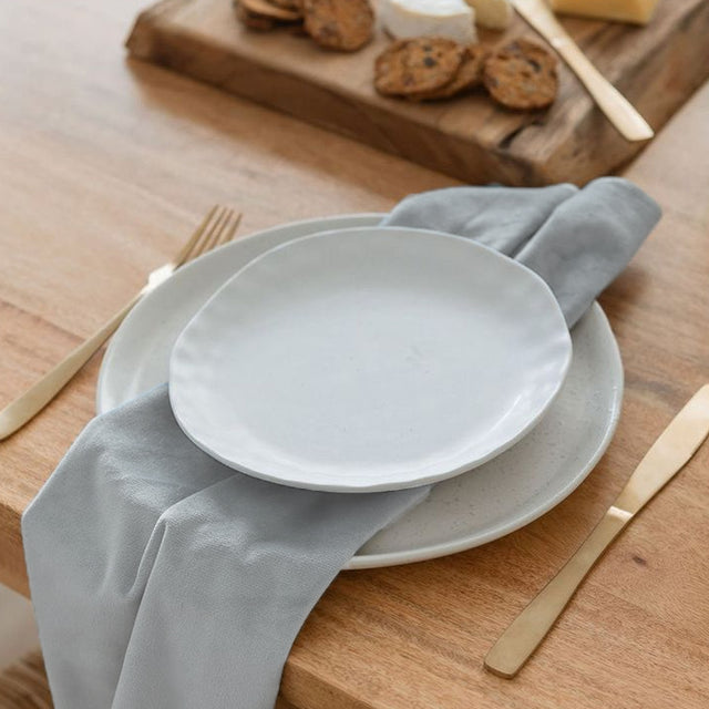 linen napkin on the wooden dining table