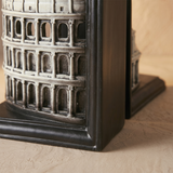 macro shot of colosseum bookend base and frame