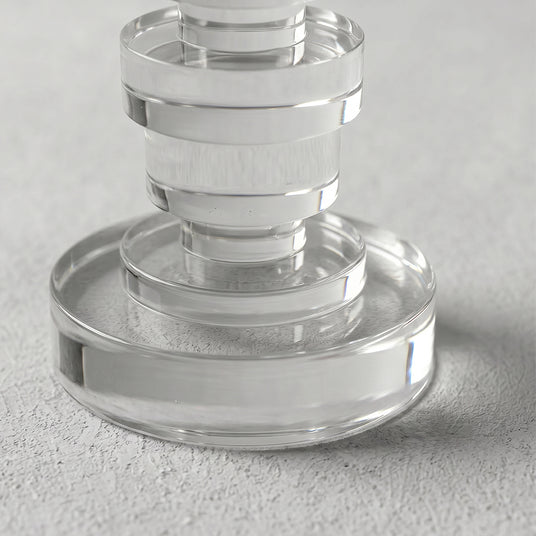 macro shot of crystal candle holder base