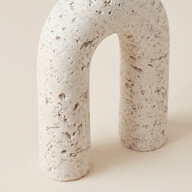 macro shot of porous stone candle holder texture