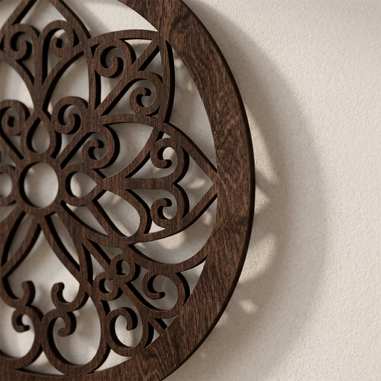 macro shot of wood wall decor shadow detail
