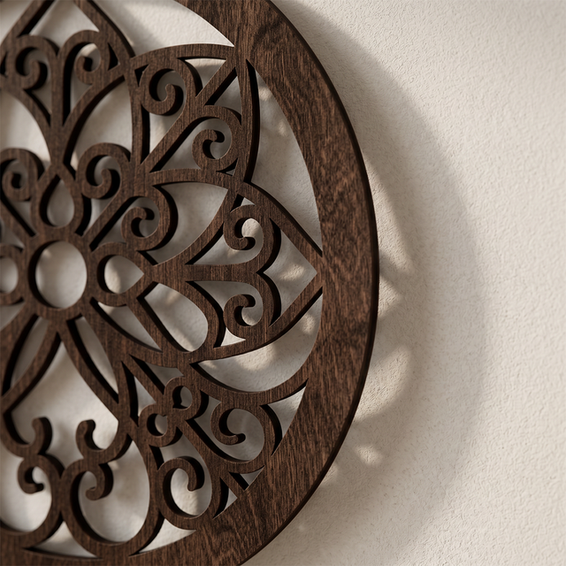 macro shot of wood wall decor shadow detail