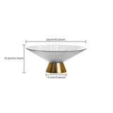 medium textured glass gold base fruit bowl size chart