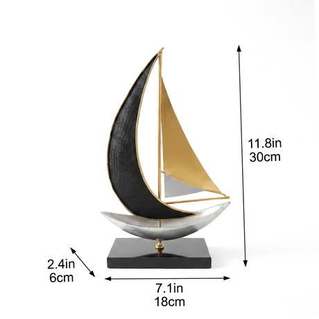 metal sailboat sculpture dimensions