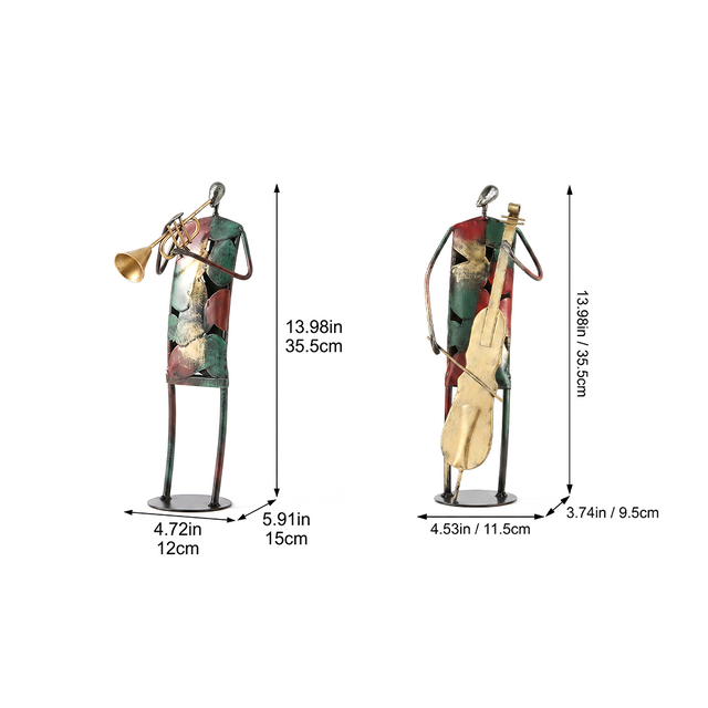 metal sculptures size dimensions chart green