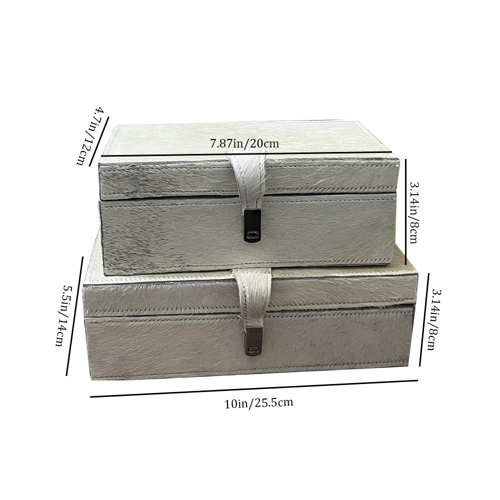 modern minimalist horsehair white leather decorative storage box size chart