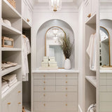 modern pony hair jewelry box with leather trim in the dressing room