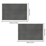 modern rhombus black and white rug size chart 