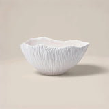 nordic luxury ceramic white large textured fruit bowl