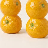 orange candle holder pair front view