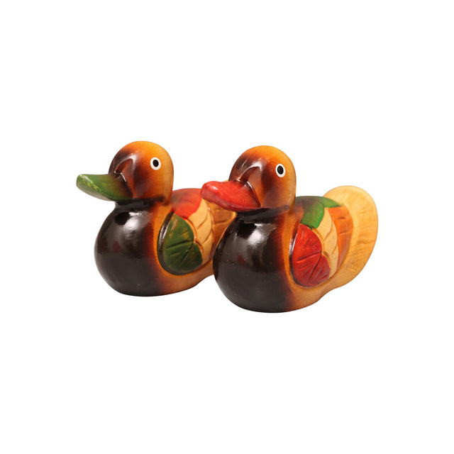 painted wood mandarin duck decor