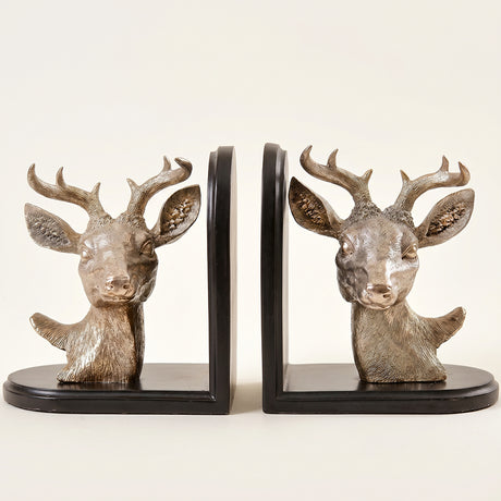 pair of deer bookends side view