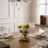 pedestal bowl with fruit on dining table