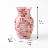 pink mosaic vase dimensions size chart