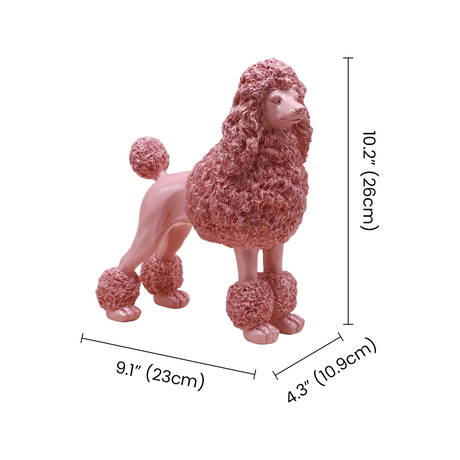 pink poodle sculpture dimensions size chart