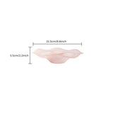 pink wavy glass bowl size specification diagram