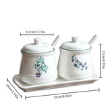 plant ceramic condiment set size chart