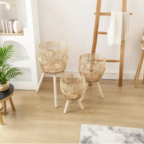rattan plant stand