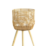 rattan plant stand detail