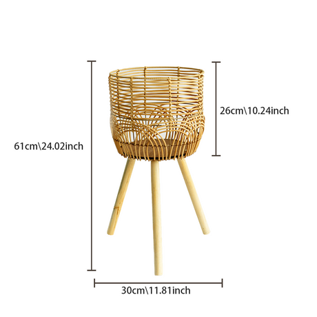rattan plant stand large