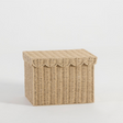 rattan weave small storage basket with lid