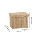 rattan weave storage basket with lid size chart