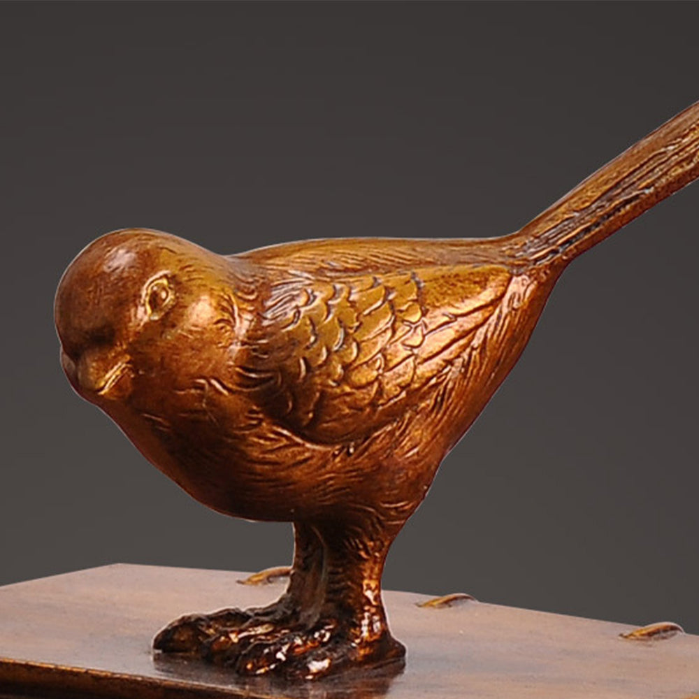resin bronze decorative vintage birds books bookends details