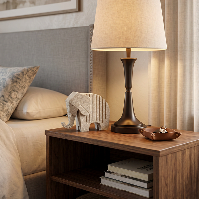 resin elephant bedside table lamp