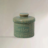 retro relief ceramic butter crock