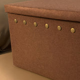 rivet accent foldable storage bin with lid details