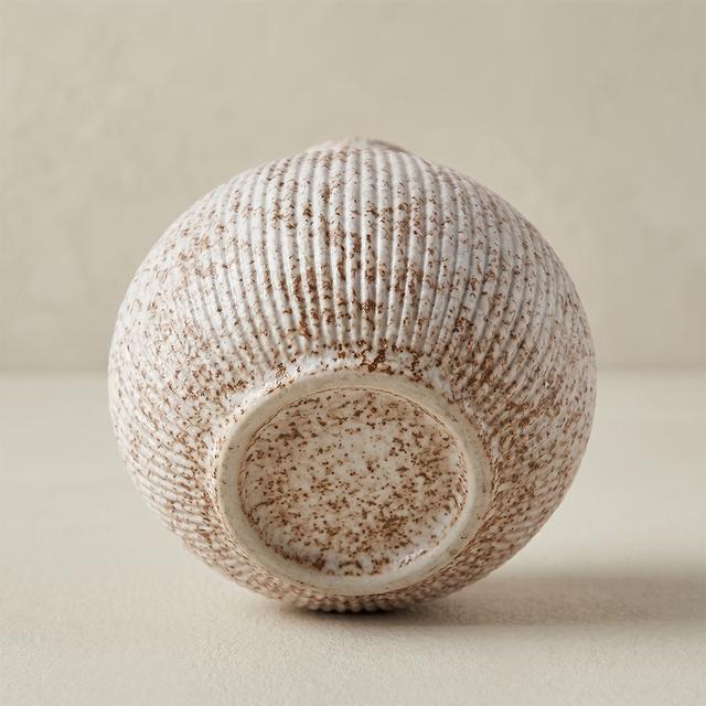 round textured vase top view