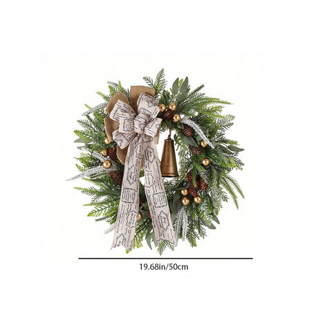 rustic pinecone & bell christmas wreath size chart