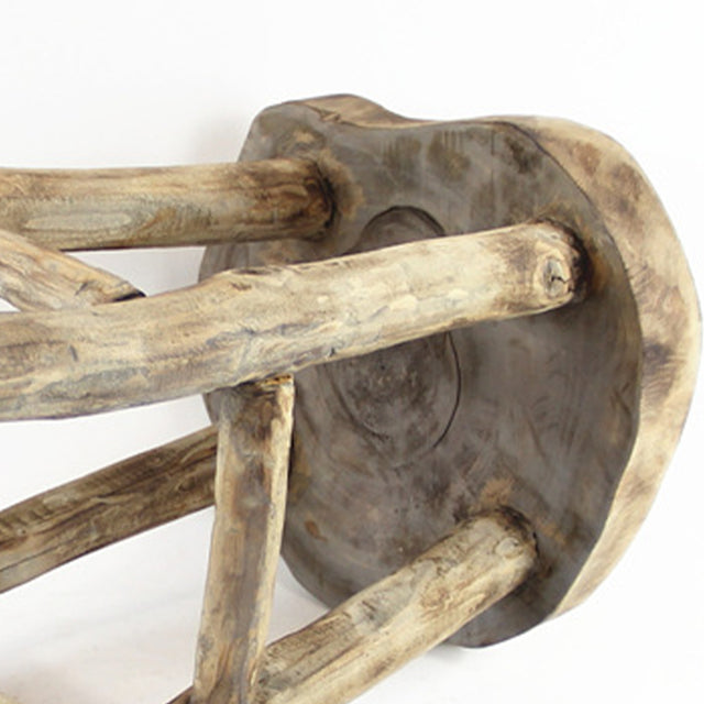 rustic wood bar stool details