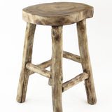 rustic wood bar stool details