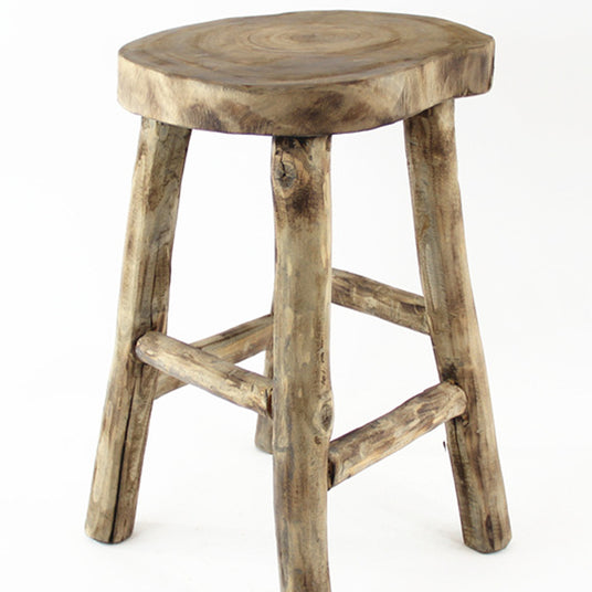 rustic wood bar stool details
