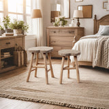 rustic wood bar stool in the living room