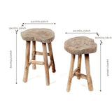 rustic wood bar stool size chart
