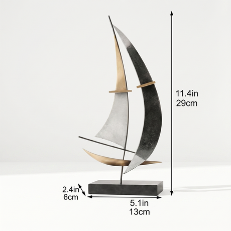 sailboat sculpture dimensions size chart