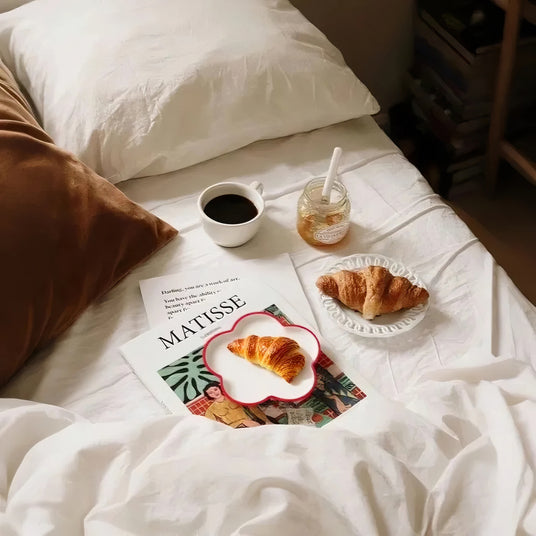 serving tray on bed