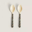 set of 2 natural mother of pearl dessert spoons