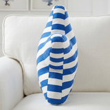 side profile of blue striped starfish pillow