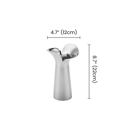 silver flower metal vase dimensions size chart
